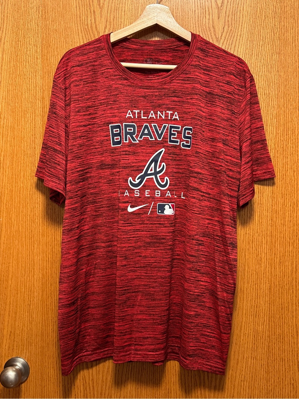 Nike Atlanta Braves MLB Dri-FIT Space Dye Performance T-Shirt Mens XL Red